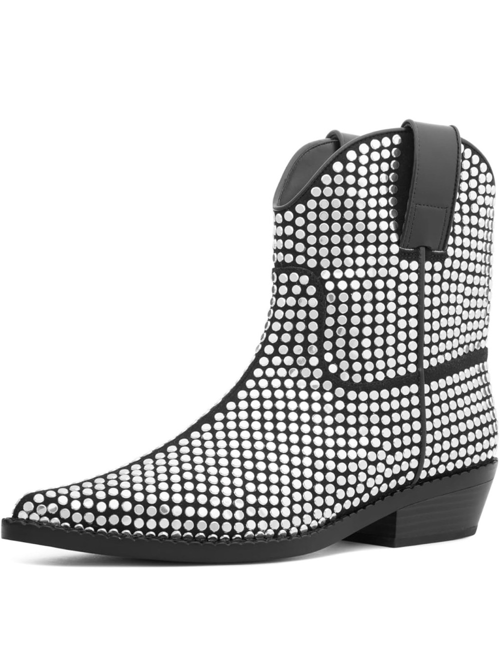 Michael Kors Studded Black and White Western Ankle Boot size 7